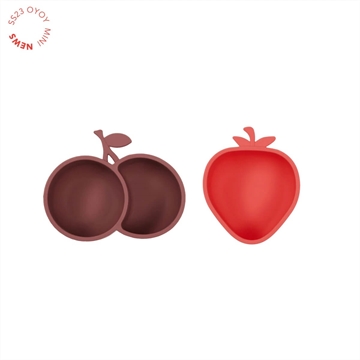 OYOY Yummy Strawberry And Cherry Snack Bowl Cherry Red/Nutmeg
